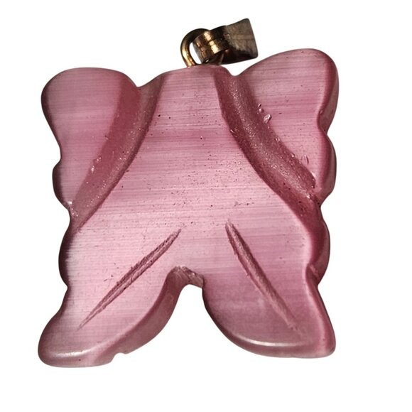 Pink Carved Butterfly Pendant Charm for Necklace Fashion Jewelry DIY Women - Picture 2 of 4